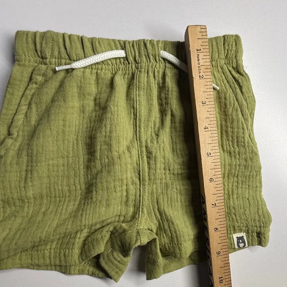 Rabbit + Bear Organic Gauze Shirt Shorts Set Green 18M Baby Cotton Outfit